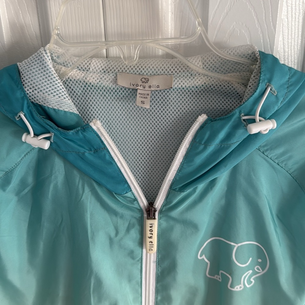 Ivory Ella Mint & Pink Ombré Gradient Hooded Windbreaker- Great Condition - S - Picture 4 of 8